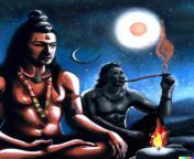 (TW: Religious Sentiments)A smoking session with lord Shiva by DALL.E from lord shiva parvati kali porn